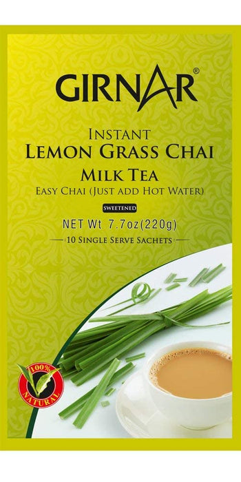 Girnar Instant Chai (Tea) Premix With Lemongrass, 10 Sachet Pack