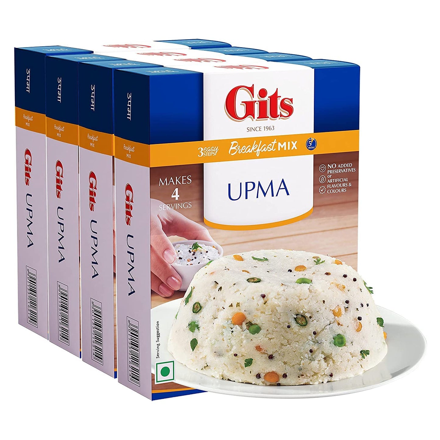 Ready to Eat Instant Upma Breakfast Mix, Pure Veg, 800g (Pack of 4 X 200g Each)