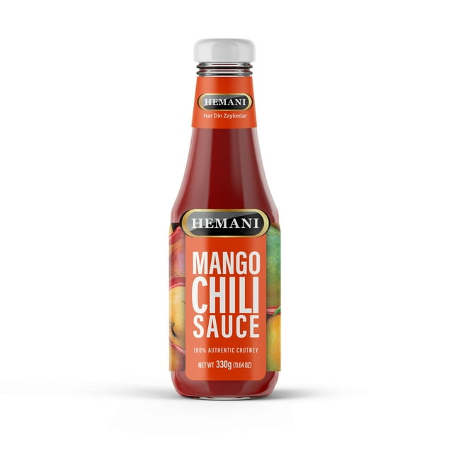 HEMANI Mango Chili Sauce 350g Chutney - Ready To Use - Dipping sauce for Chicken Wings, Pizza, Marinades, Fries, Veggies