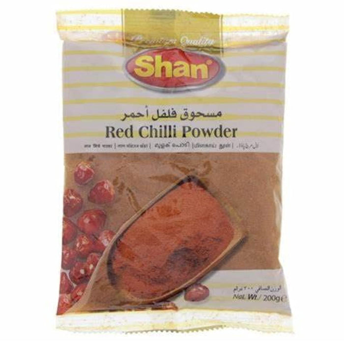 Shan Red Chilli Powder 7.05 oz (200g) - No Preservative and Artificial Food Colour - Authentic and Pure Spices - Halal and Suitable for Vegetarians - Airtight Aluminum Pouch