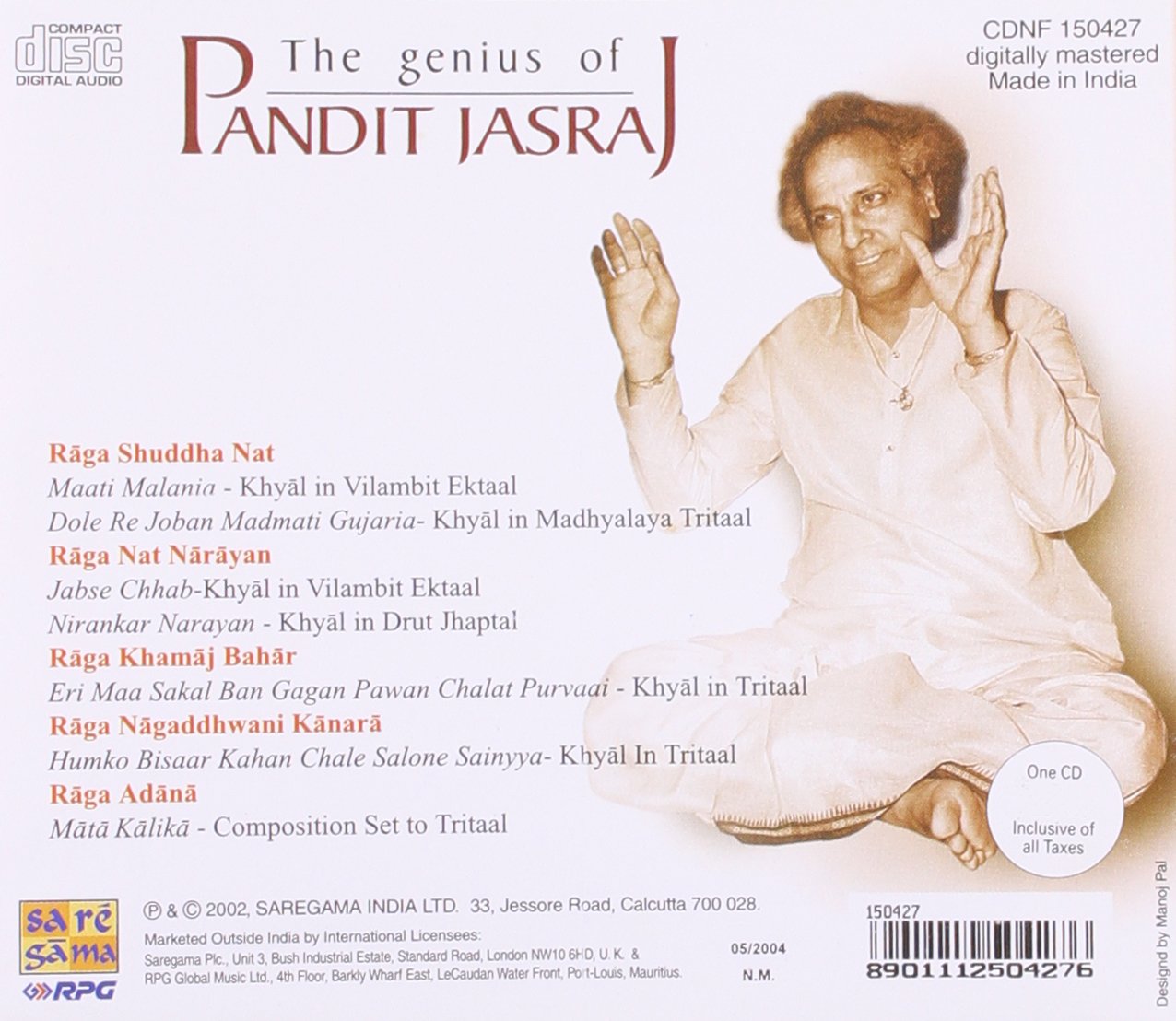 The Genius of Pt. Jasraj [Audio CD] PANDIT JASRAJ