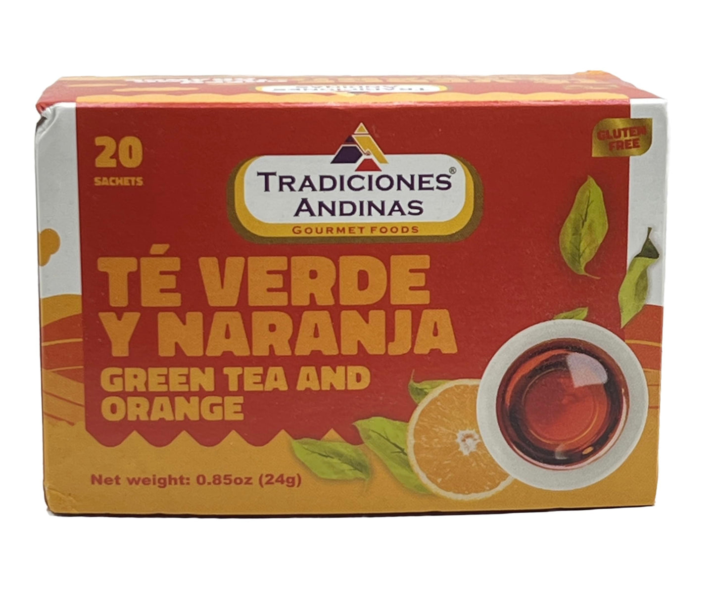 Te Verde y Naranja - Green Tea and Orange - Tradiciones Andinas - 20 Units - 24g/0.85oz