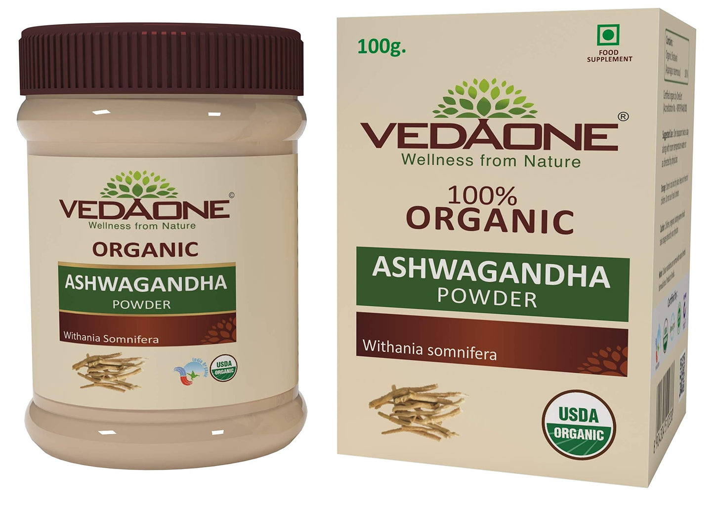 Vedaone USDA Organic Ashwagandha 100g Powder