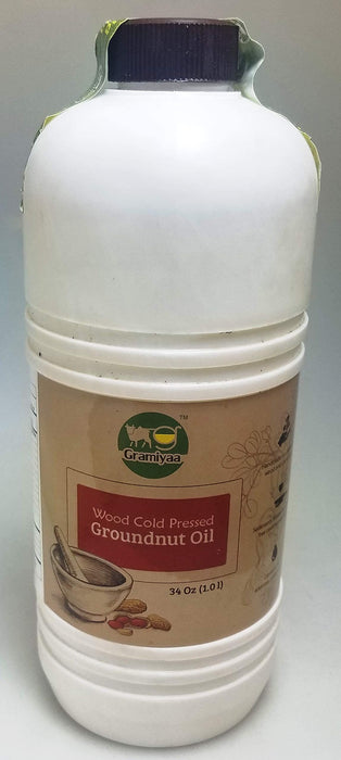 Gramiyaa Wood Cold Pressed Groundnut Oil 1 Litre