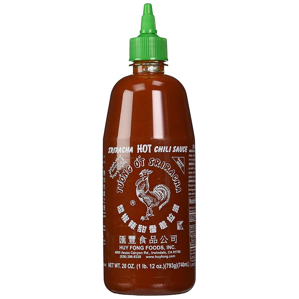 Sriracha Hot Chili Sauce Bottle from Huy Fong 28oz, Pack of 3