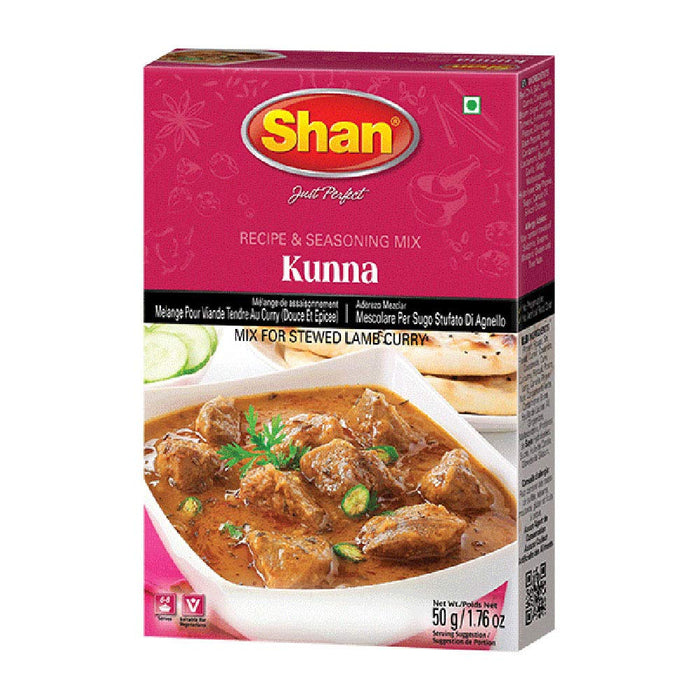 Shan Kunna Recipe and Seasoning Mix 1.76 oz (50g) - Spice Powder for Traditional Velvety Stewed Curry - Suitable for Vegetarians - Airtight Bag in a Box