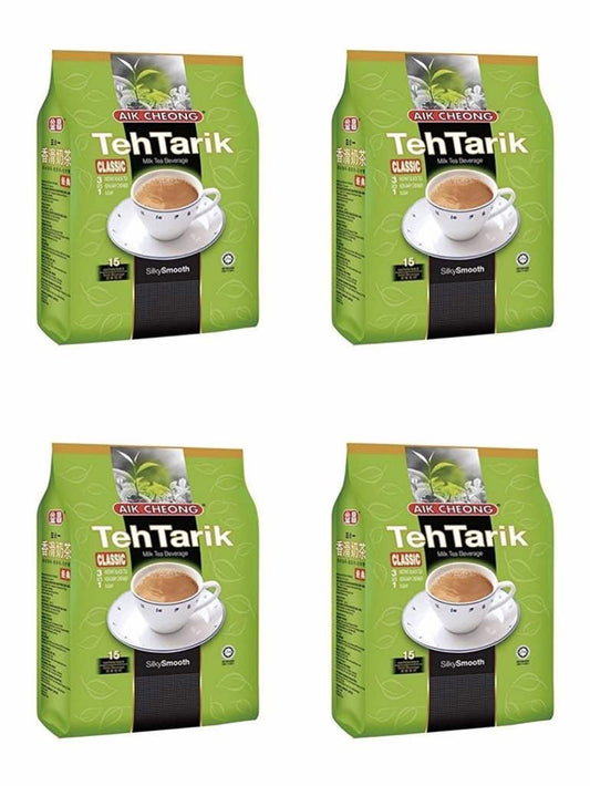 4 Pack Aik Cheong Teh Tarik Milk Tea Beverage Silky Smooth Imported from Malaysia (4x15 sachets)