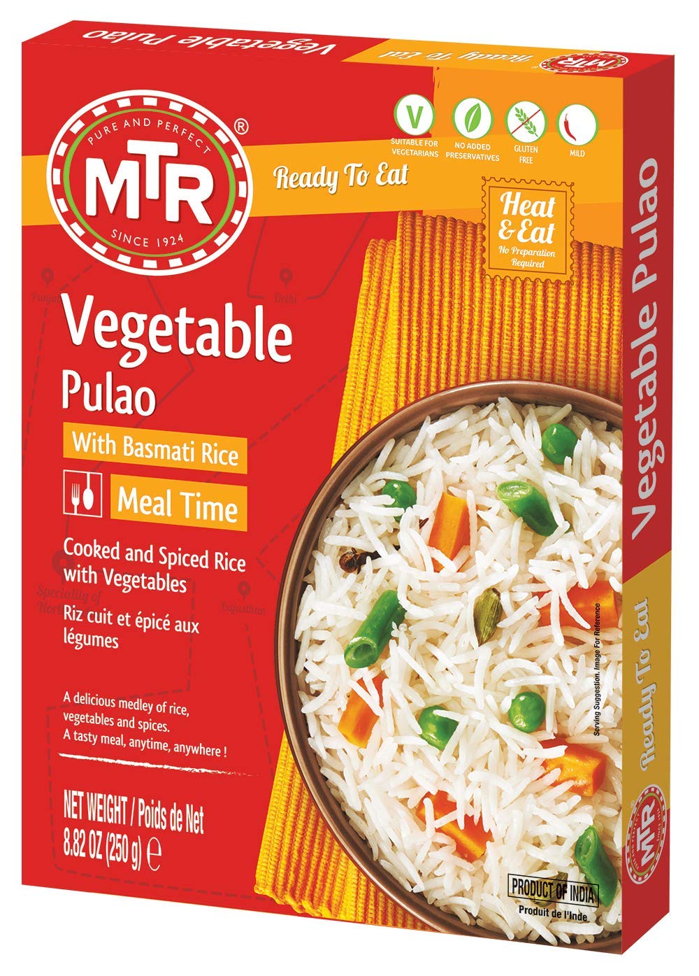 MTR Ready To Eat Vegitable Pulao Pack Of 10 (250 Gm Each)