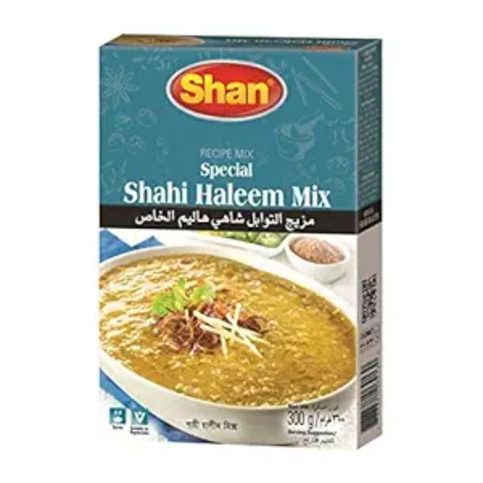 Shan Shahi Haleem Recipe Mix 10.5 oz (300g) - Spice Powder for Traditional Meat, Lentil and Wheat Curry - Suitable for Vegetarians - Airtight Bag in a Box