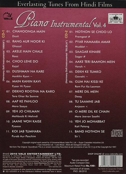 Classic Piano Hindi Tunes Instrumental Vol 5: 2 CD Set [Audio CD] Various