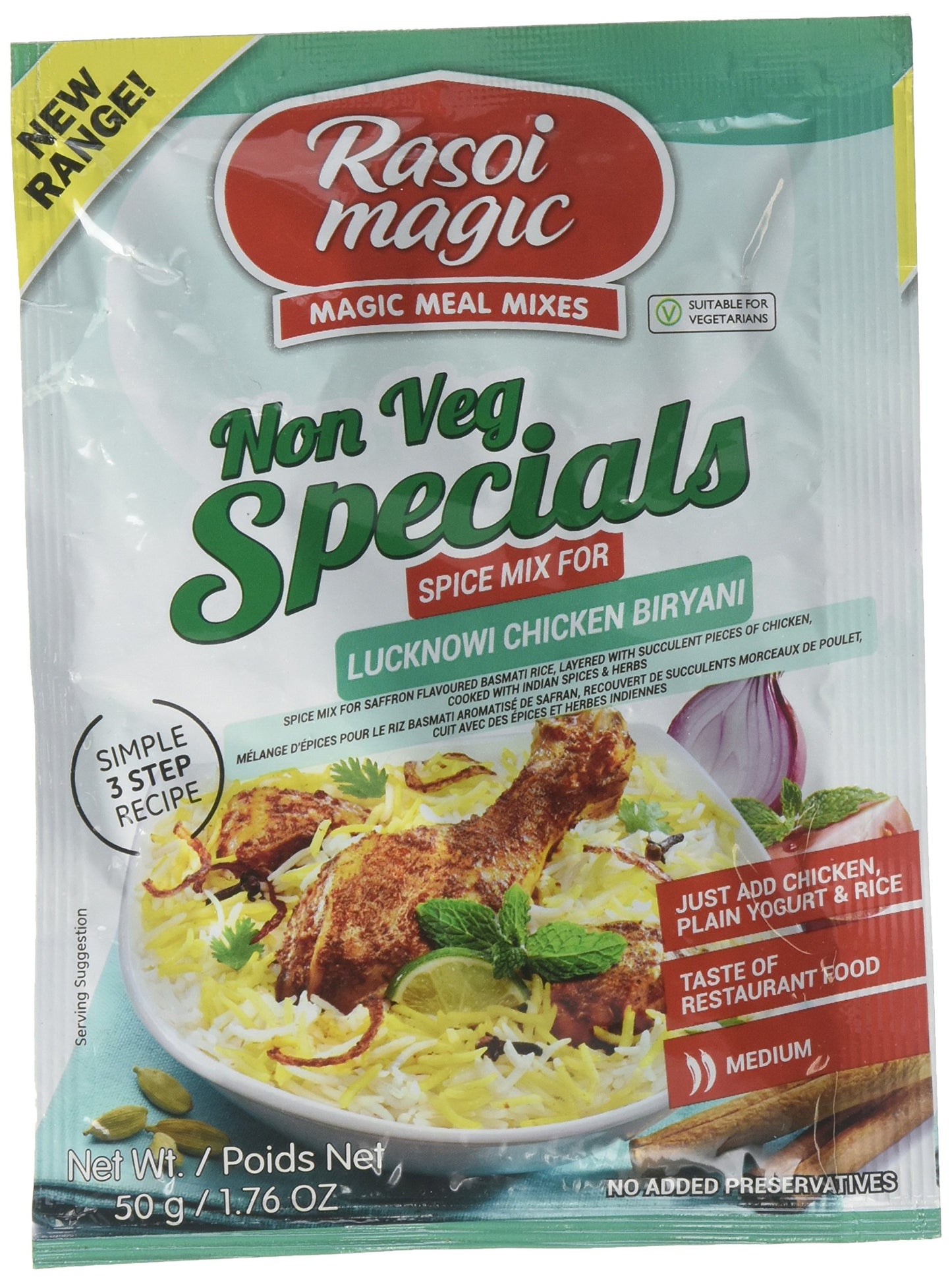 Rasoi Magic, Non Veg Special Lucknowi Chicken Biryani, 50 Grams(gm)