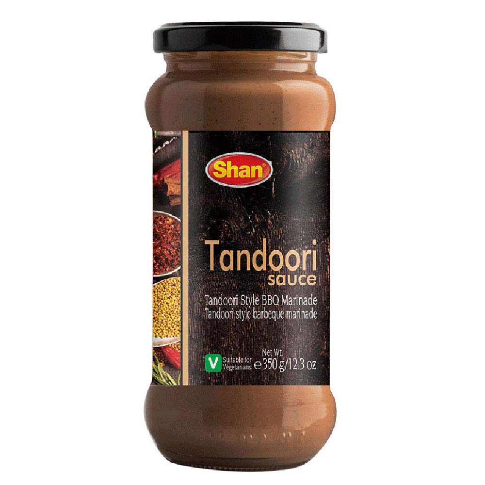 Shan Tandoori Cooking Sauce 12.3oz (350g) - Simmer Sauce for Tandoori Style BBQ Marinade - Easy to Cook Delicious Meal at Home - Suitable for Vegetarians