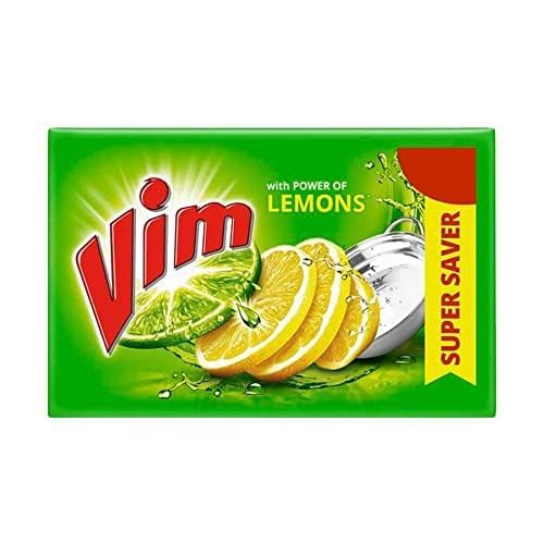 Vim Dishwash Bar With Plastic Coated- Lemon (200g Approx.) (Pack of 3)