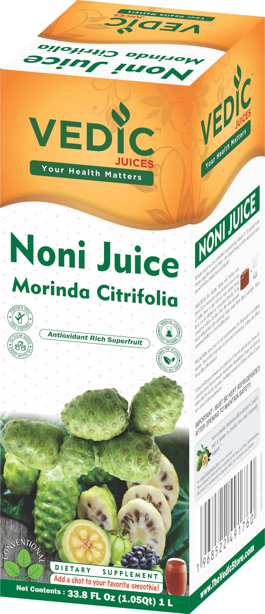 Vedic Juice Regular Noni Juices Blend - Daily Wellness Drink Made From All-Natural Ingredients - 33.8oz, Ideal for Daily Use