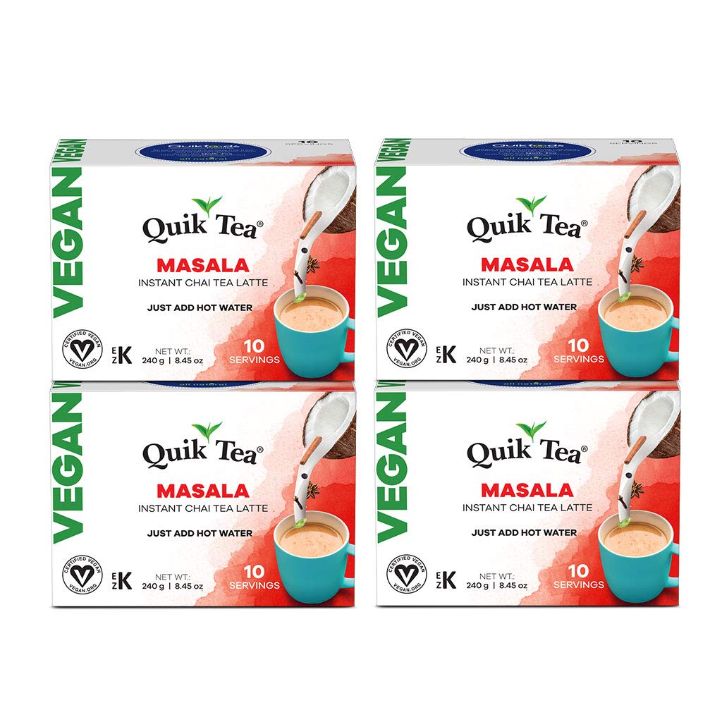 QuikTea Vegan Masala Chai Tea Latte - 40 Count - Indian Tea