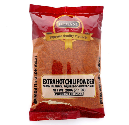 Hemani Extra Hot Red Chilli Powder - 200g (7.1 OZ) - All Natural - Gluten Free Ingredients - NON-GMO - Vegan - No Salt or fillers