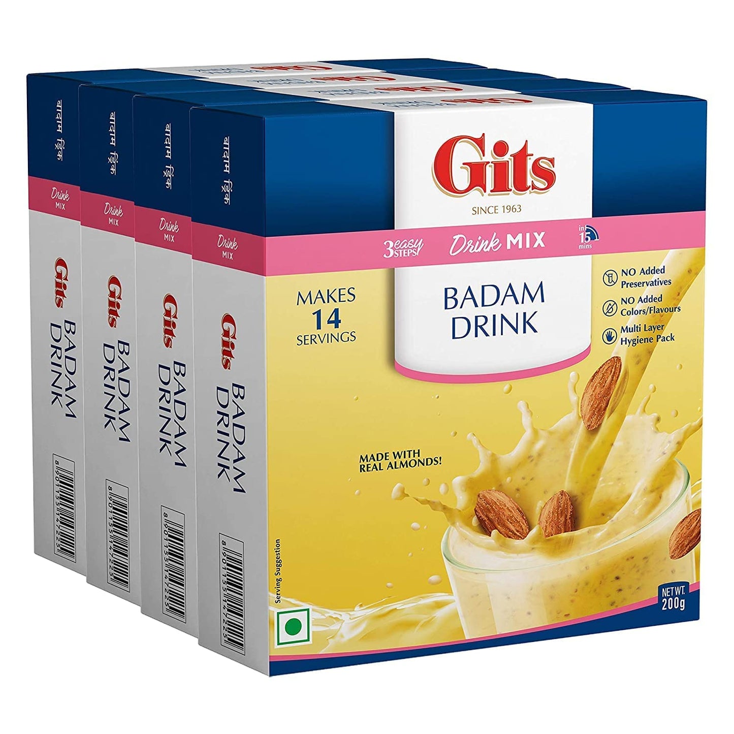 Gits Badam Drink Mix, 800g (Pack of 4)