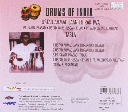 DRUMS OF INDIA - USTAD AHMAD JAAN THIRAKHWA [Audio CD] USTAD AHMAD JAAN THIRAKHWA