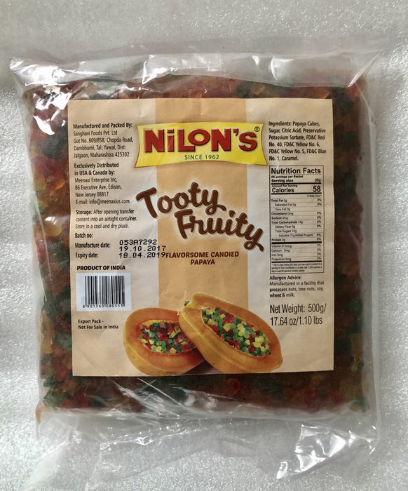 Nilon's Tooty-fruity Candied Papaya, Mixed 500 gms