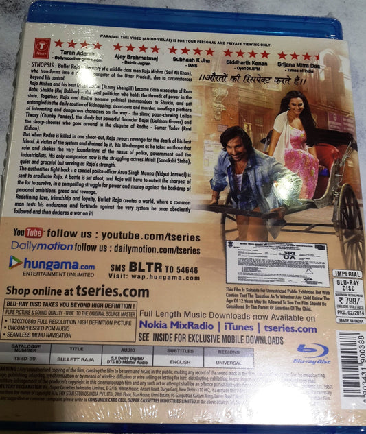 Bullet Raja Original Hindi Blu Ray with English Subtitles [DVD]