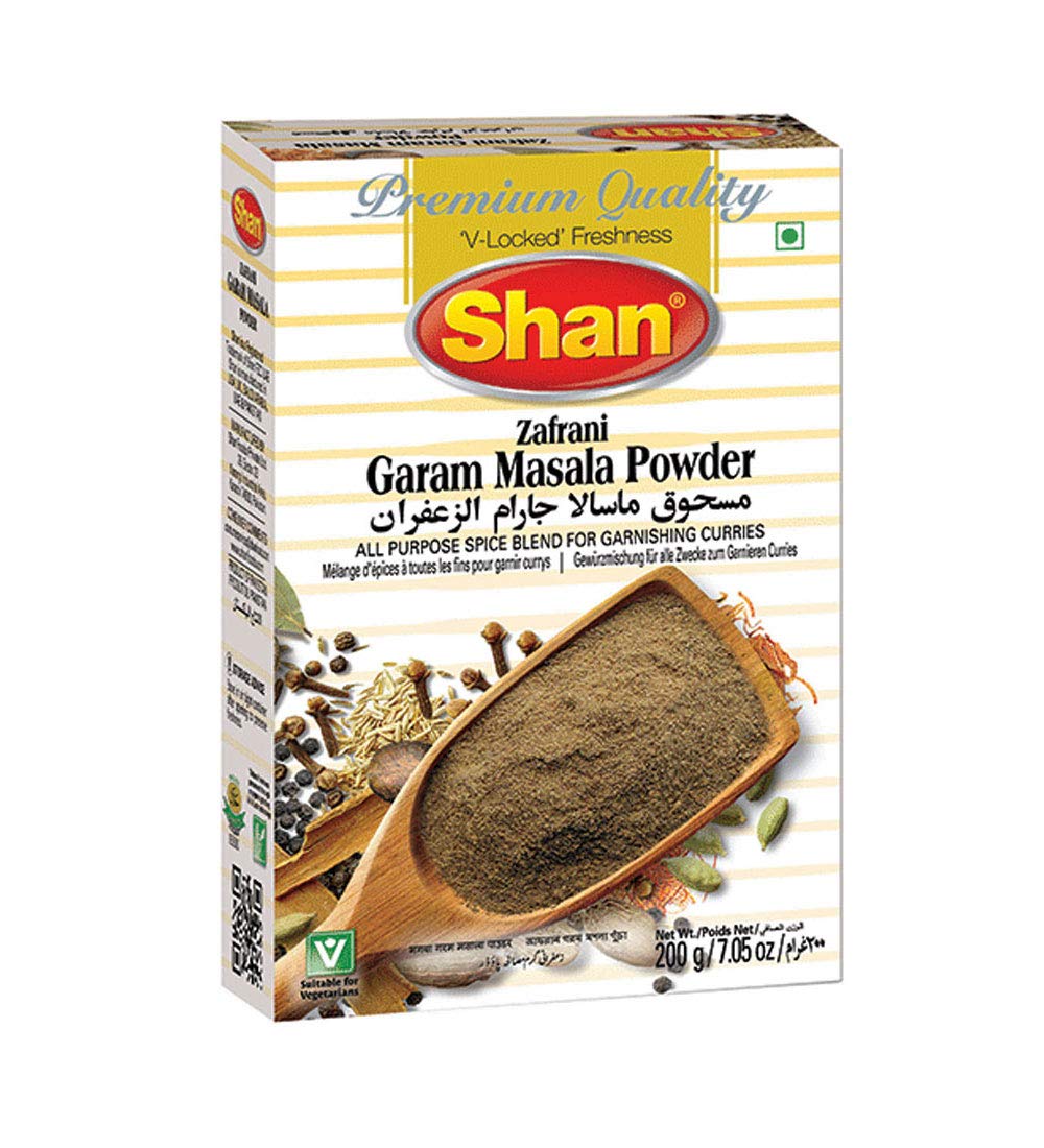 Shan Zafrani Garam Masala Powder 7.05 oz (200g) - Premium Quality All Purpose Spice Blends for Garnishing Curries - Halal and Suitable for Vegetarians