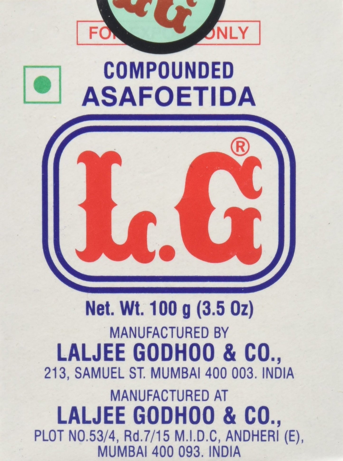 Lg Hing (Asafoetida)  Compounded / Whole  100 Gm Box