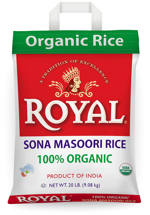 Royal Organic Sonamasuri Rice 20 lbs