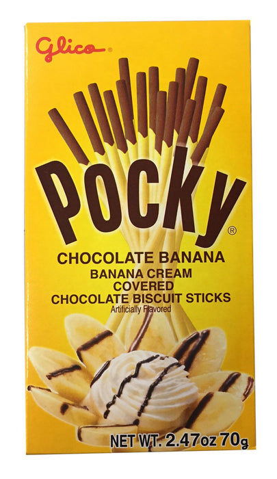Pocky Cream Covered Biscuit Sticks 2.47 oz per Pack (Banana, 3 Pack)