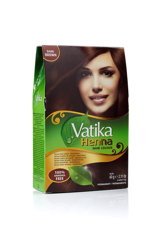 Vatika naturals Henna Hair Color - Dark Brown (Pack of 6)