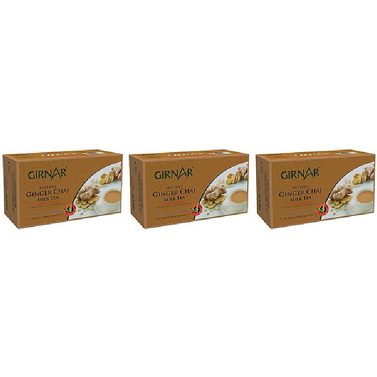 Pack Of 3 - Girnar Instant Ginger Chai Milk Tea - 4.2 Oz - Indian Tea & Coffee