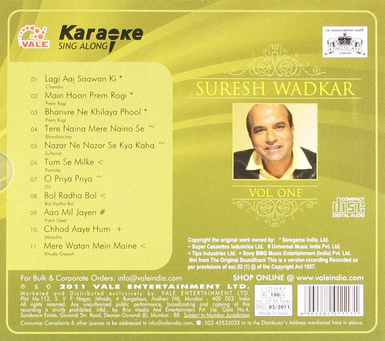 Suresh Wadkar - Vol. 1 [Audio CD] SURESH WADKAR