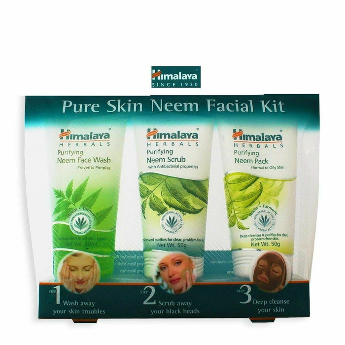 Himalaya Pure Skin neem Facial Kit (neem face wash+neem scrub+pack) 50g each