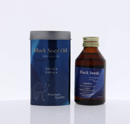 HEMANI Black Seed Oil Premium 100 ML - 3.4 FL OZ - First Cold Pressed - Alcohol Free - Solvent Free - IMMUNITY BOOSTER - Black Cumin Seed Oil from 100% HALAL Genuine Nigella Sativa - Mahaekart LLC