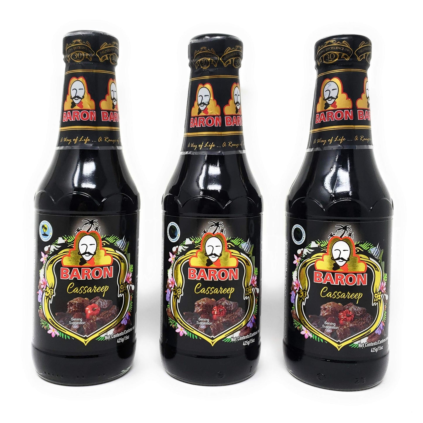 Baron Cassareep Seasoning (3 Pack, Total of 45oz)