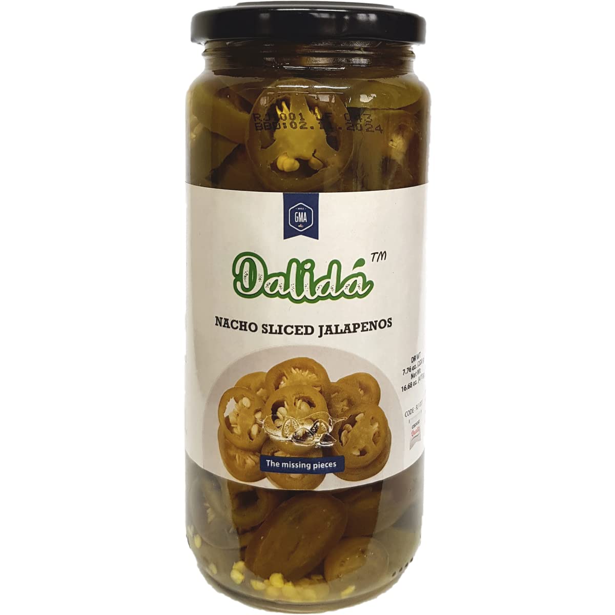 Dalida - Nacho Sliced Jalapenos, 16.6 Oz (Pack of 1)