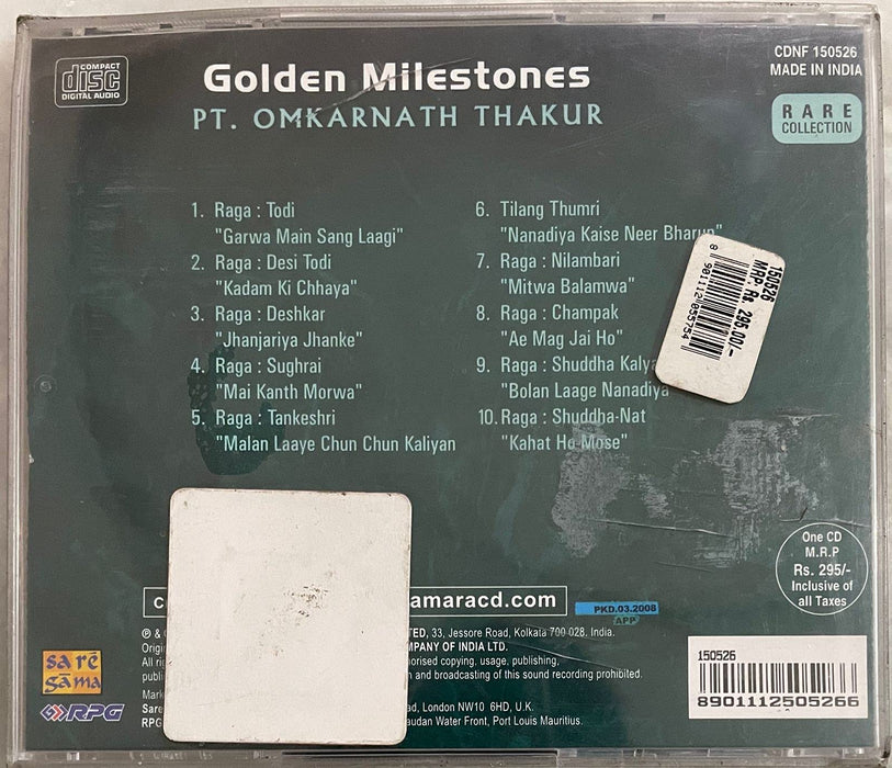 Golden Milestones - Pt. Omkarnath Thaku [Audio CD]