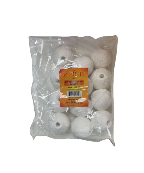 Shree Pooja Thread White 12 pcs