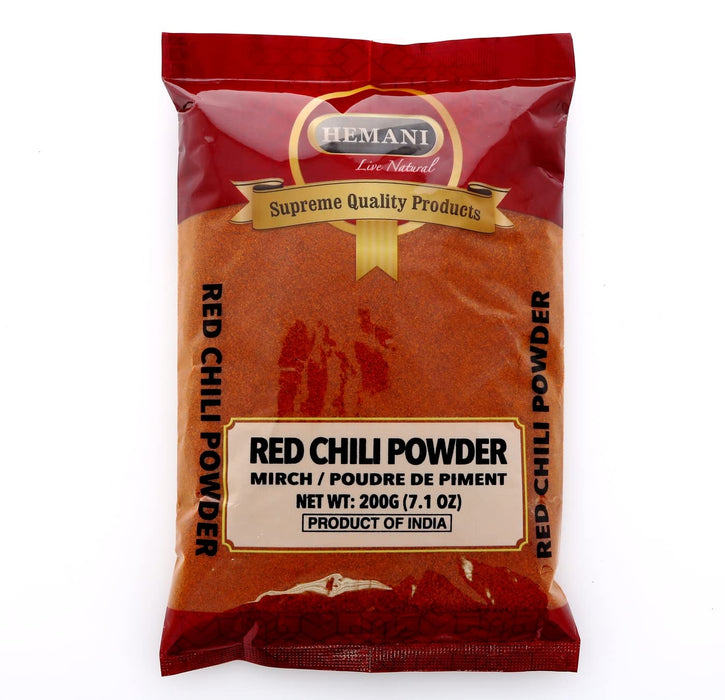 HEMANI Red Chilli Powder - Indian Spice 200G (7 OZ) - All Natural - Supreme Quality - Gluten Free - NON-GMO - Vegan - No Color Added - No Salt or fillers - Indian Origin