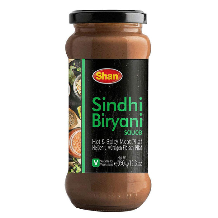 Shan Sindhi Biryani Cooking Sauce 12.3oz (350g) - Simmer Sauce for Hot & Spicy Meat Pilaf - Easy to Cook Delicious Meal at Home - Suitable for Vegetarians