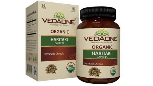 Vedaone USDA Organic Haritaki(Harde) 750mg 60 Caplets