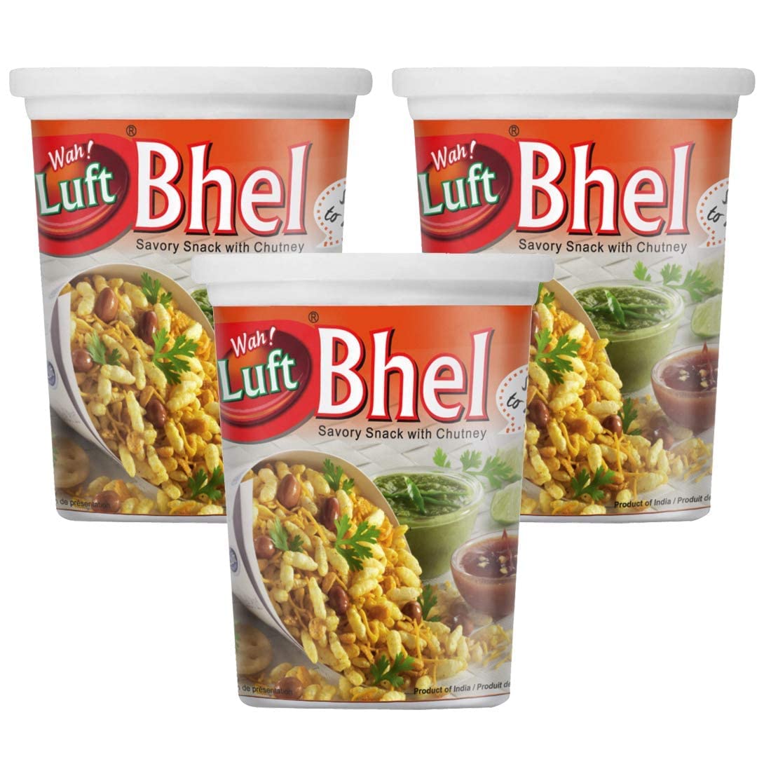 Wah!Luft Instant and Delicious Bhel Puri Cup - 100g (Pack of 8)