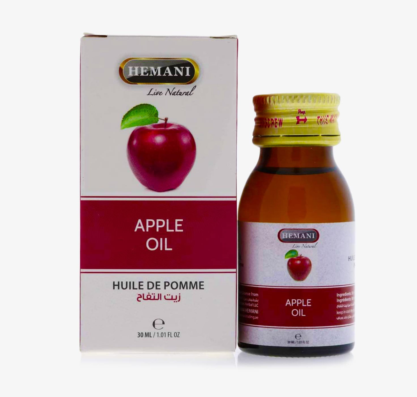 Hemani Apple Oil - 30mL (1 FL OZ) 100% Pure and Natural Essential Oil