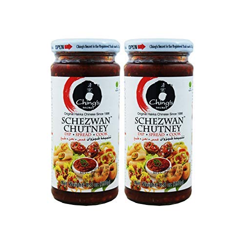 Ching's Secret Schezwan Chutney - Chutney You Can Dip In, Spread or Cook with - 8.8oz 250g (2 Pack)