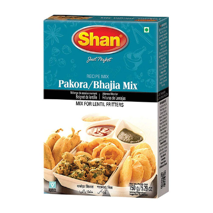 Shan Pakora/Bhajia Recipe Mix 5.29 oz (150g) - Seasoning Spice Powder for Traditional Lentil Fritters - Suitable for Vegetarians - Airtight Bag in a Box