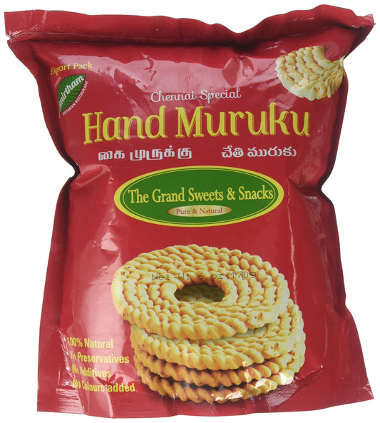 The Grand Sweets & Snacks, Hand Muruku, 170 Grams(gm)