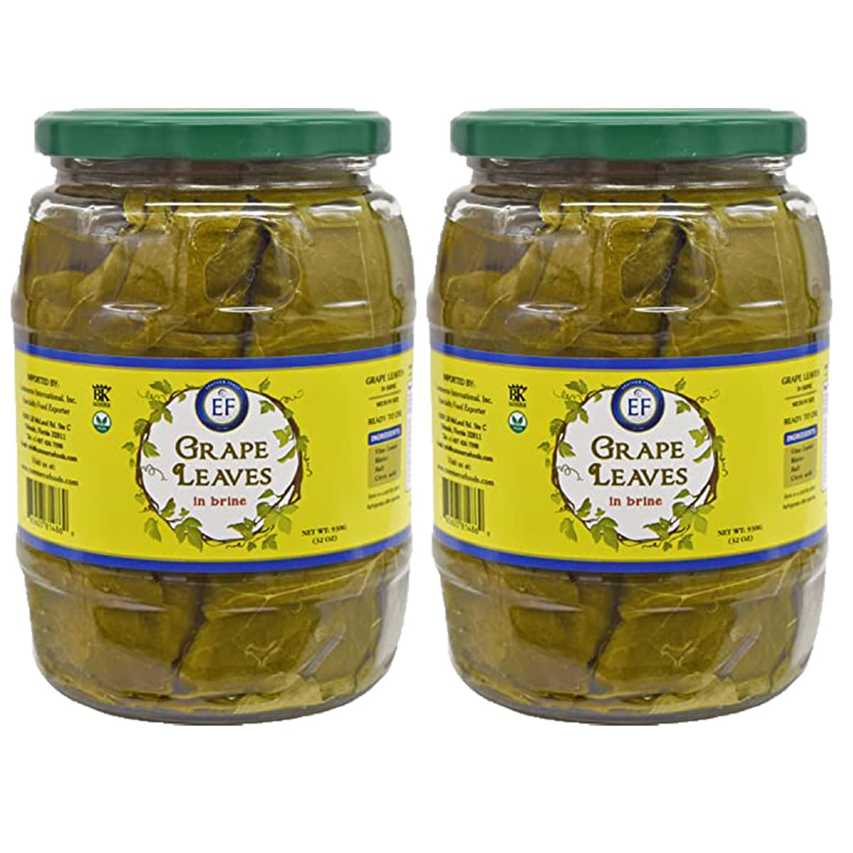 Eastern Feast - Grape Leaves in Brine, 32 oz (930g) (2 Pack)
