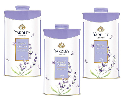 Yardley London Perfumed Fresh Floral Fragrances Locked in a fine & Silky Talcum Powder (Yardley English Lavender Perfumed Talc - 250gm, Pack of 3)