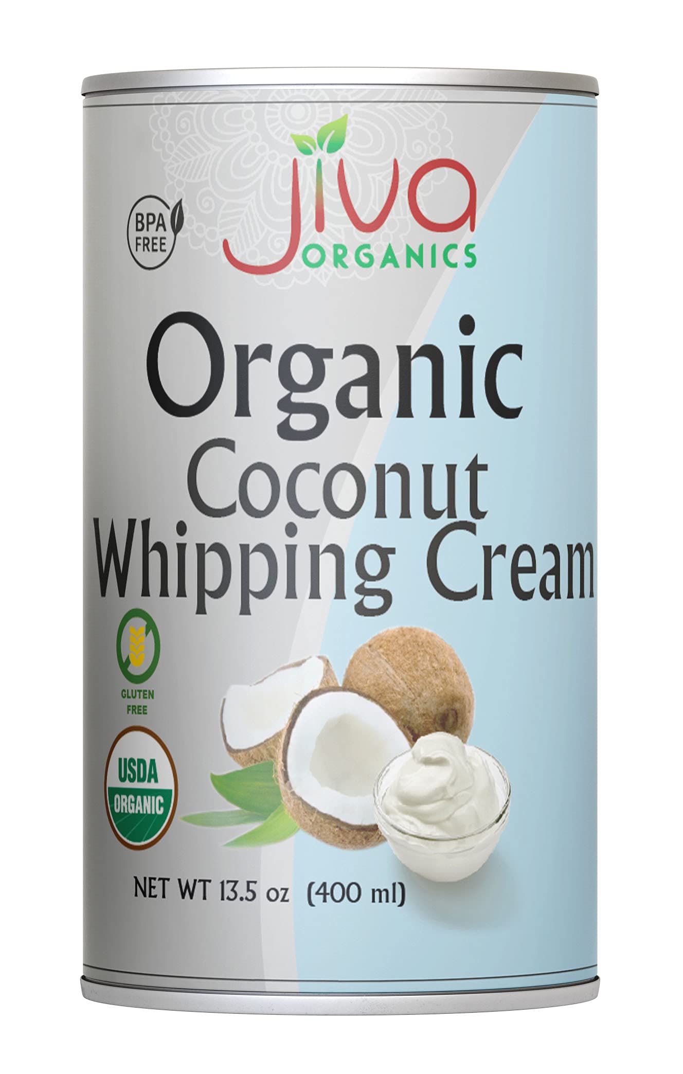 Jiva Organic Coconut Whipping Cream 14 Ounce (Pack of 12) - BPA Free, Vegan, Gluten Free, Non-GMO