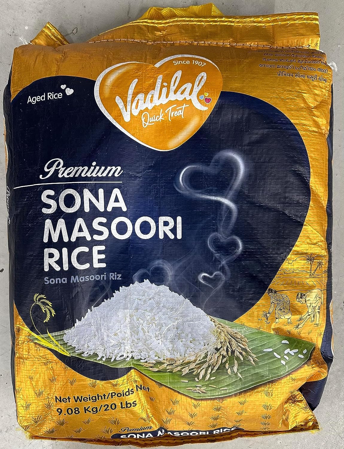 Vadilal Premium Sona Masoori Rice 20 Lb