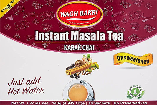 Wagh Bakri Instant Masala tea UNSWEETENED 10 sachets